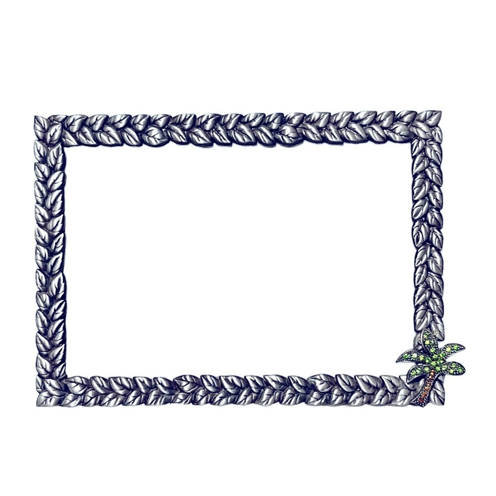 Elsa L Inc Silver Leaf & Palm Tree Picture Frame
